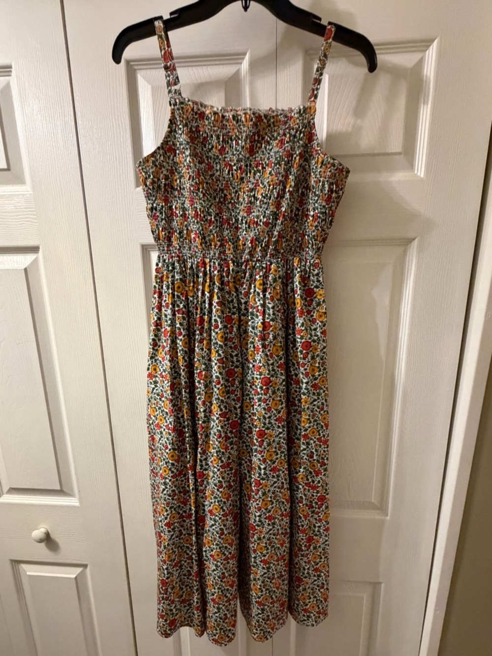 Mauby Alhambra Floral Smocked 100% Cotton Midi Dress Size M